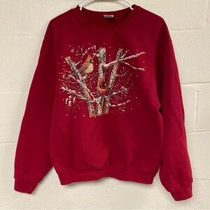Vintage 00s Jerzees Winter Scene Sweatshirt